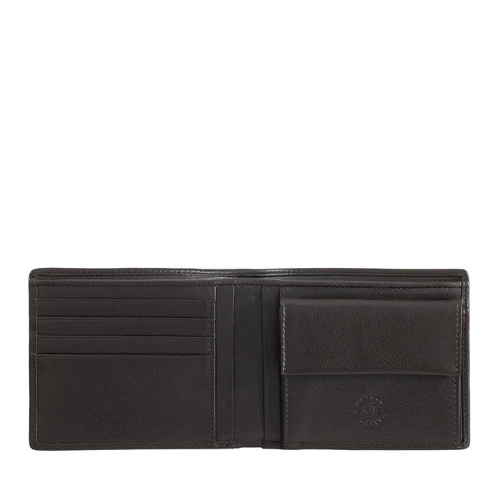Nuvola Pelle Portafoglio Uomo Slim Sottile in Pelle Nappa con Portamonete e Slot Porta Carte di Credito