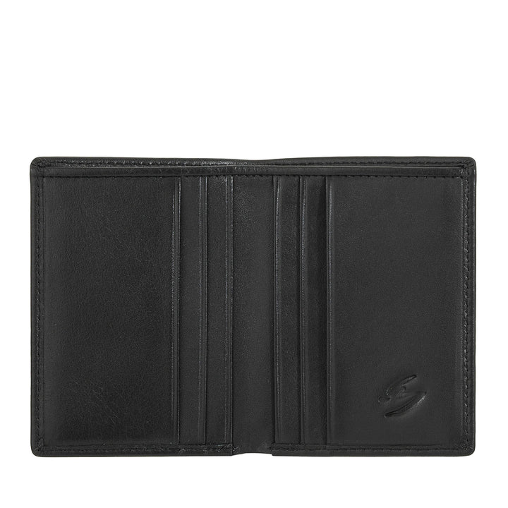 Nuvola Pelle Portafoglio Uomo in Pelle Piccolo, Portacarte Compatto, Porta Banconote, Portafoglio Tascabile Bifold, Design Slim
