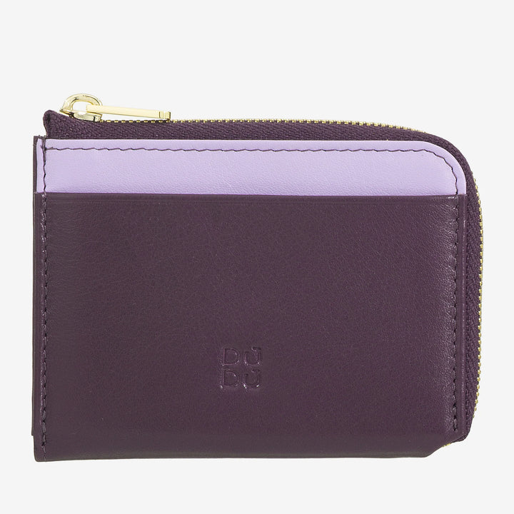 DUDU Portafoglio Uomo Piccolo con Zip, Portafoglio RFID in Pelle Colorato, Porta Carte di Credito, Design Compatto Tascabile
