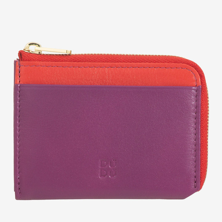 DUDU Portafoglio Uomo Piccolo con Zip, Portafoglio RFID in Pelle Colorato, Porta Carte di Credito, Design Compatto Tascabile