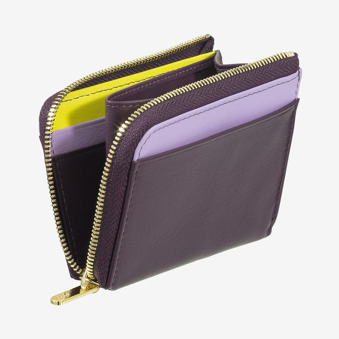 DUDU Portafoglio Uomo Piccolo con Zip, Portafoglio RFID in Pelle Colorato, Porta Carte di Credito, Design Compatto Tascabile