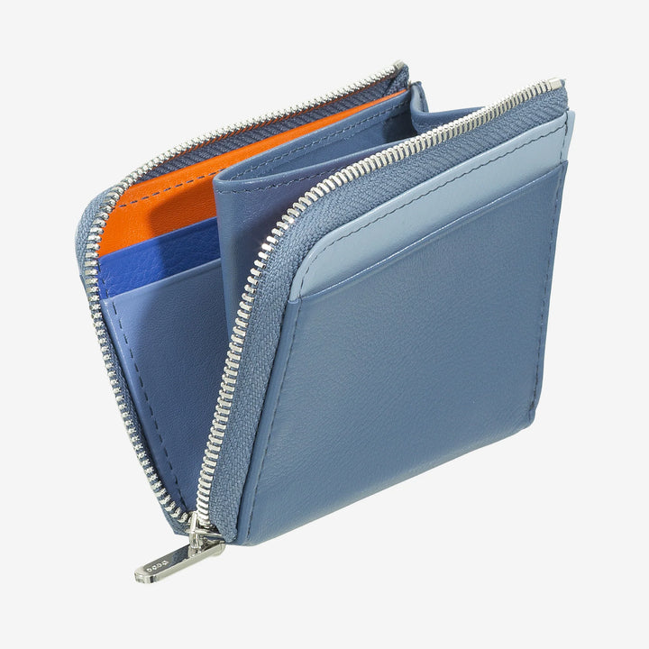DUDU Portafoglio Uomo Piccolo con Zip, Portafoglio RFID in Pelle Colorato, Porta Carte di Credito, Design Compatto Tascabile