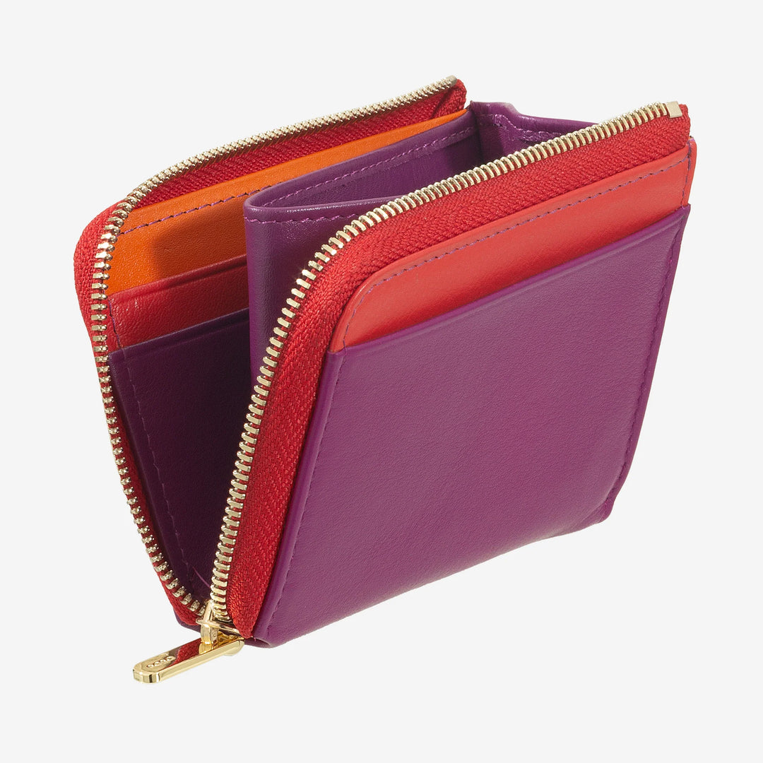 DUDU Portafoglio Uomo Piccolo con Zip, Portafoglio RFID in Pelle Colorato, Porta Carte di Credito, Design Compatto Tascabile