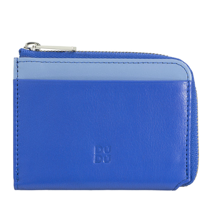 DUDU Portafoglio Uomo Piccolo con Zip, Portafoglio RFID in Pelle Colorato, Porta Carte di Credito, Design Compatto Tascabile