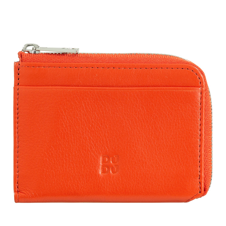 DUDU Portafoglio Uomo Piccolo con Zip, Portafoglio RFID in Pelle Colorato, Porta Carte di Credito, Design Compatto Tascabile