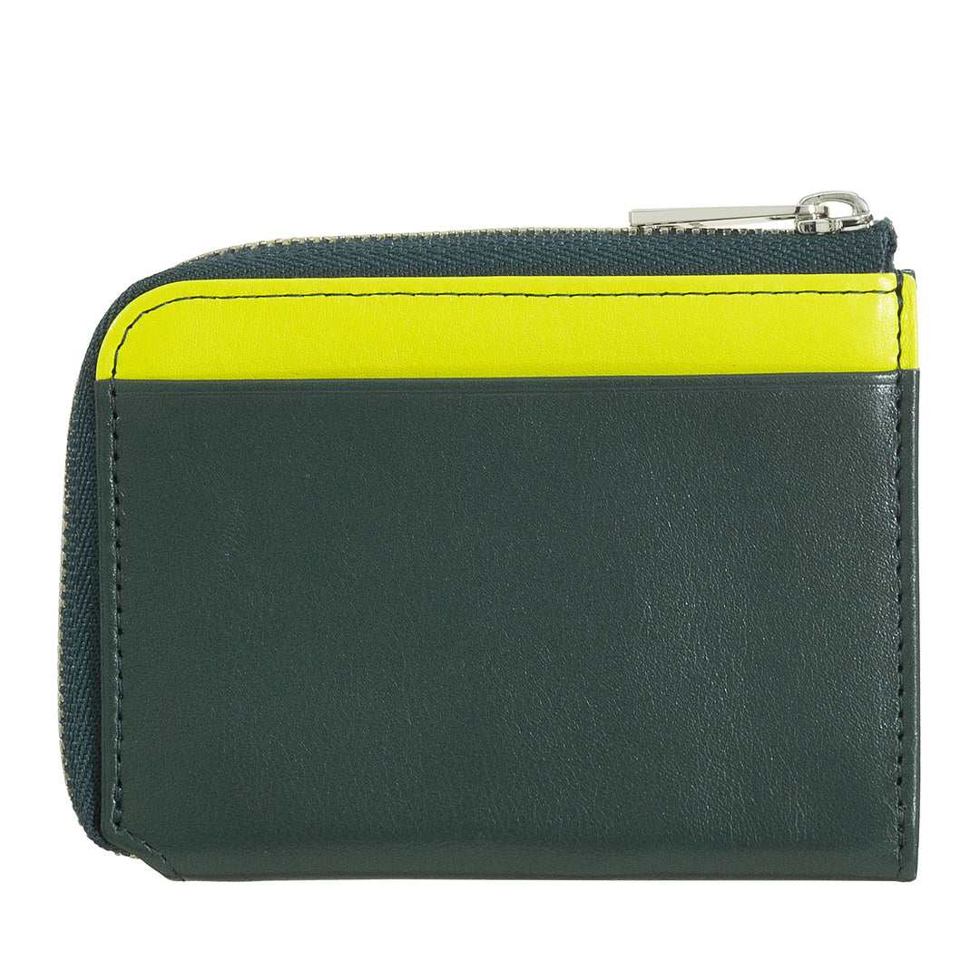 DUDU Portafoglio Uomo Piccolo con Zip, Portafoglio RFID in Pelle Colorato, Porta Carte di Credito, Design Compatto Tascabile