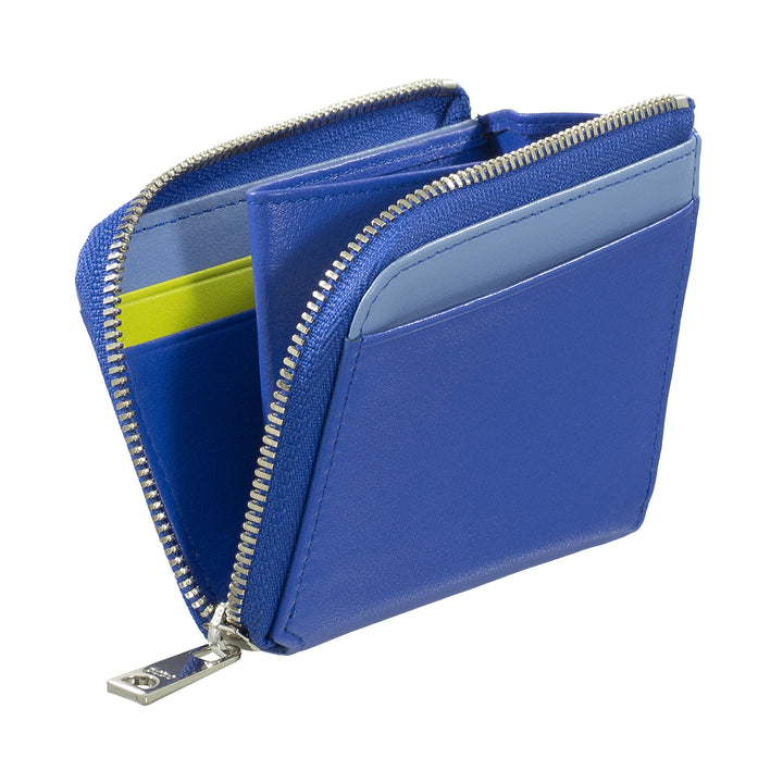 DUDU Portafoglio Uomo Piccolo con Zip, Portafoglio RFID in Pelle Colorato, Porta Carte di Credito, Design Compatto Tascabile