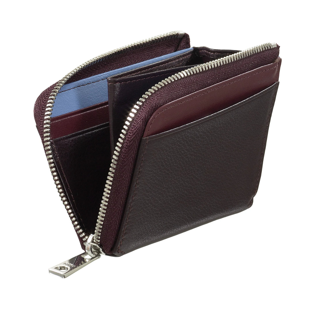 DUDU Portafoglio Uomo Piccolo con Zip, Portafoglio RFID in Pelle Colorato, Porta Carte di Credito, Design Compatto Tascabile