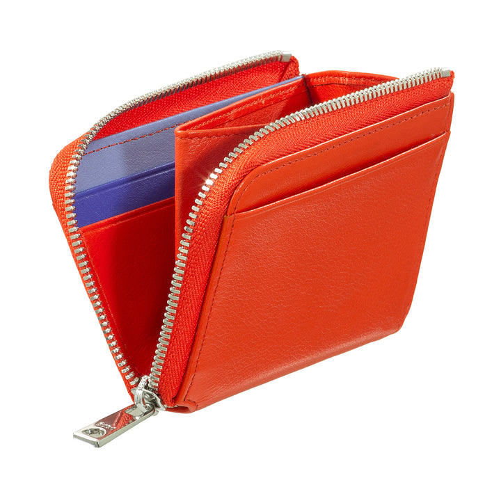 DUDU Portafoglio Uomo Piccolo con Zip, Portafoglio RFID in Pelle Colorato, Porta Carte di Credito, Design Compatto Tascabile