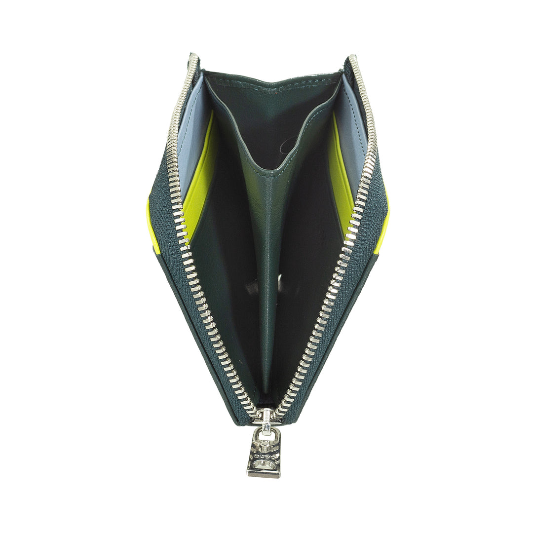 DUDU Portafoglio Uomo Piccolo con Zip, Portafoglio RFID in Pelle Colorato, Porta Carte di Credito, Design Compatto Tascabile