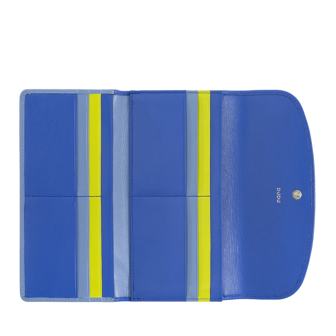 DUDU Portafoglio Donna Grande in Pelle Vera, Schermato RFID, Portafogli con Cerniera Portamonete, Multi Scomparti