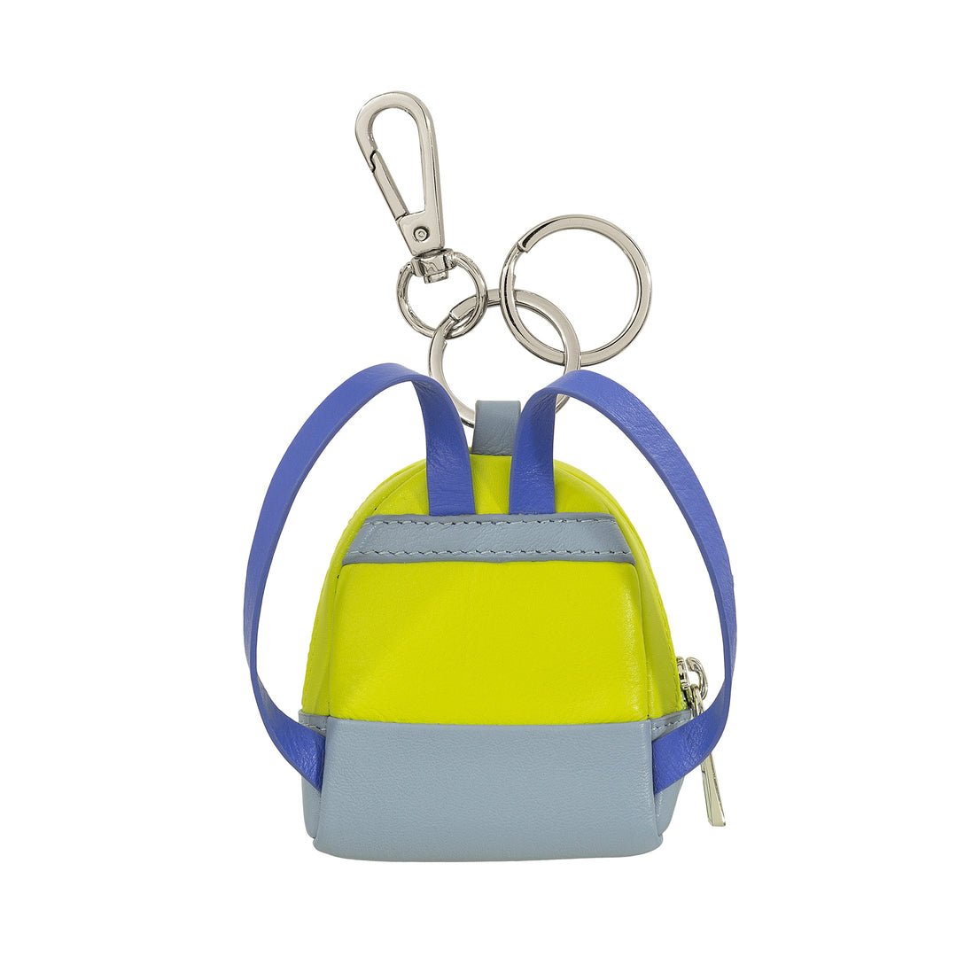 DUDU Piccolo Portamonete Borsello con Portachiavi Donna in Pelle, Design a Mini Zainetto, Cerniera Zip, Doppio Anello e Moschettone