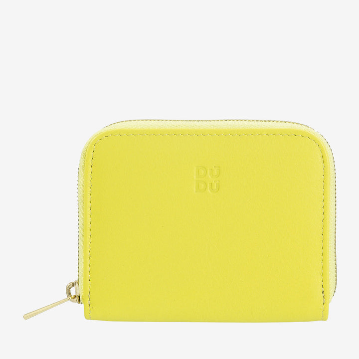 DUDU Portamonete Uomo Donna Piccolo Tascabile in Pelle Colorata con Cerniera, Tasche Porta Tessere, Portafoglio Compatto