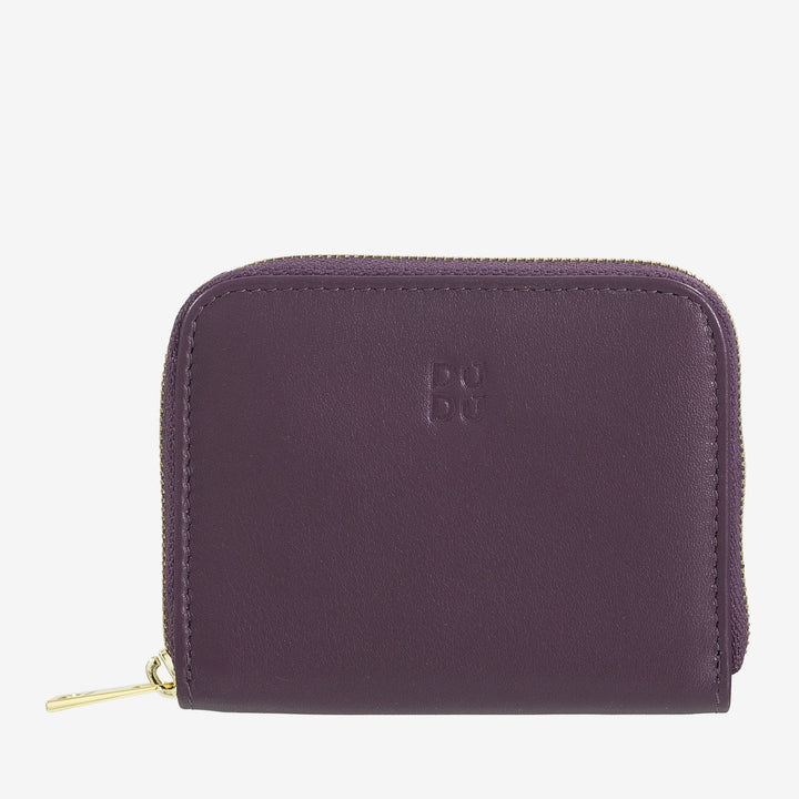 DUDU Portamonete Uomo Donna Piccolo Tascabile in Pelle Colorata con Cerniera, Tasche Porta Tessere, Portafoglio Compatto