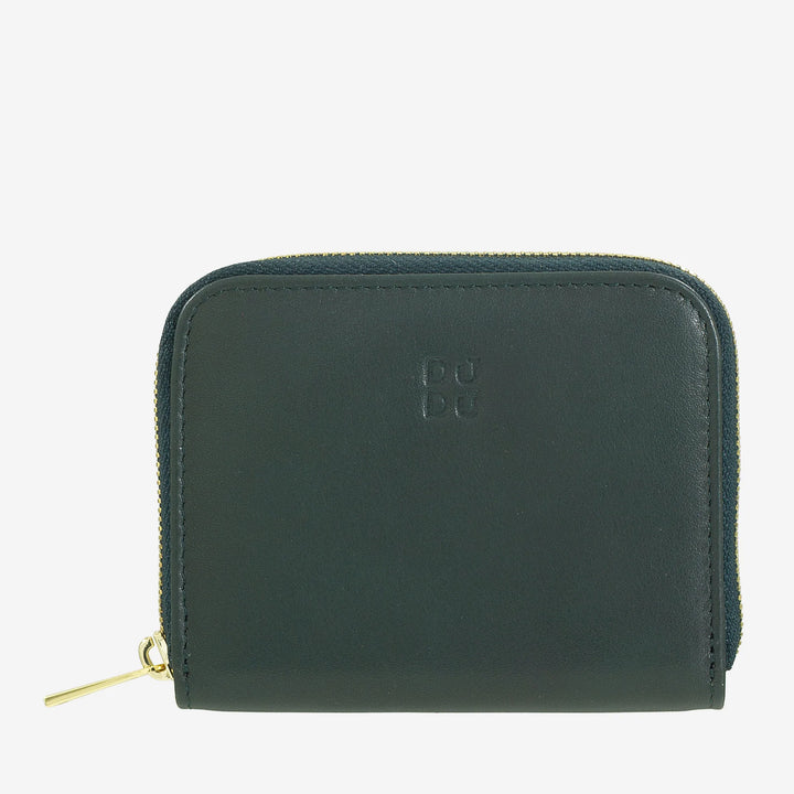 DUDU Portamonete Uomo Donna Piccolo Tascabile in Pelle Colorata con Cerniera, Tasche Porta Tessere, Portafoglio Compatto