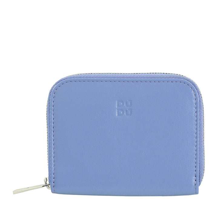 DUDU Portamonete Uomo Donna Piccolo Tascabile in Pelle Colorata con Cerniera, Tasche Porta Tessere, Portafoglio Compatto