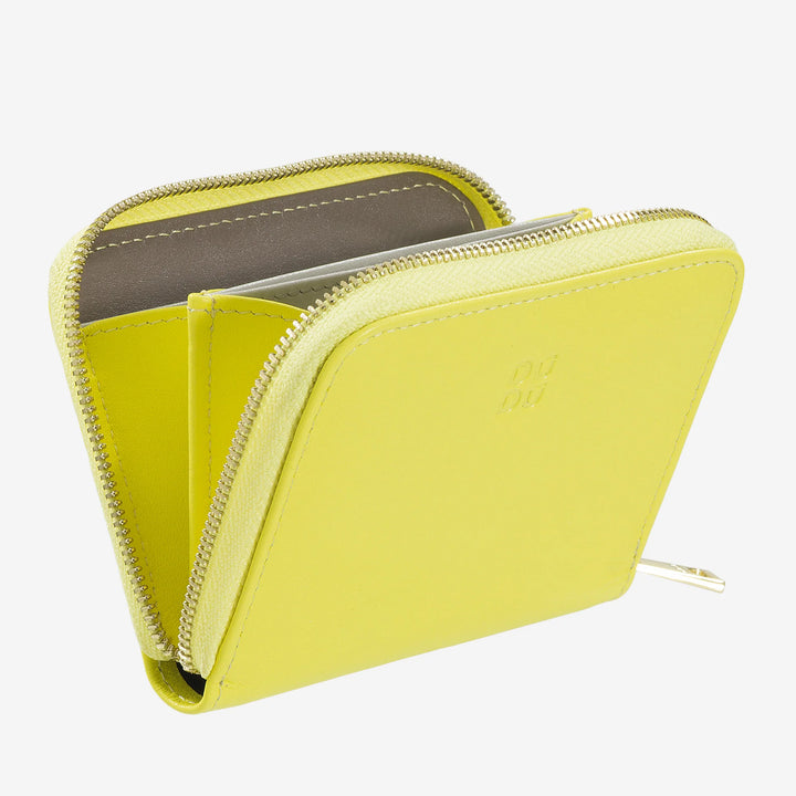 DUDU Portamonete Uomo Donna Piccolo Tascabile in Pelle Colorata con Cerniera, Tasche Porta Tessere, Portafoglio Compatto