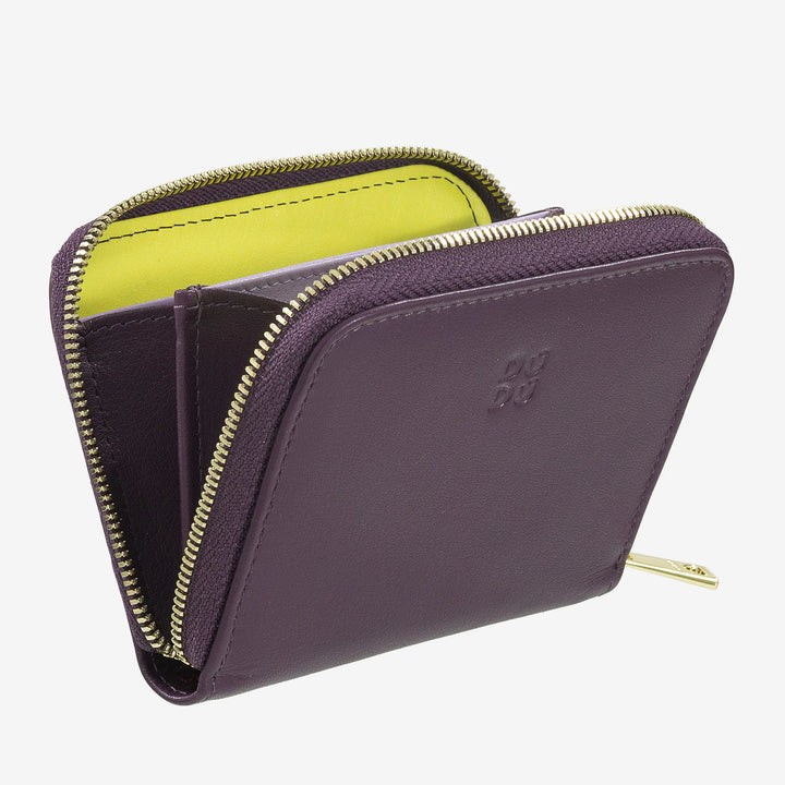 DUDU Portamonete Uomo Donna Piccolo Tascabile in Pelle Colorata con Cerniera, Tasche Porta Tessere, Portafoglio Compatto
