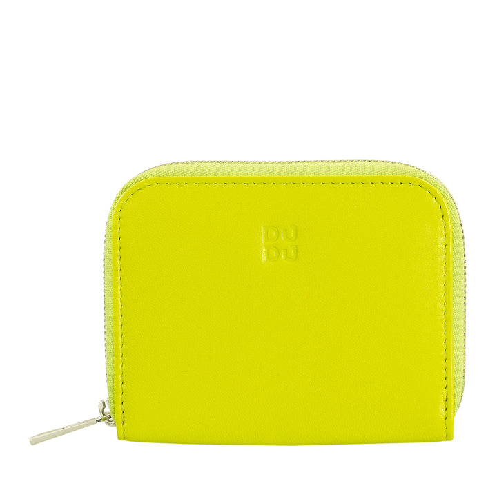 DUDU Portamonete Uomo Donna Piccolo Tascabile in Pelle Colorata con Cerniera, Tasche Porta Tessere, Portafoglio Compatto