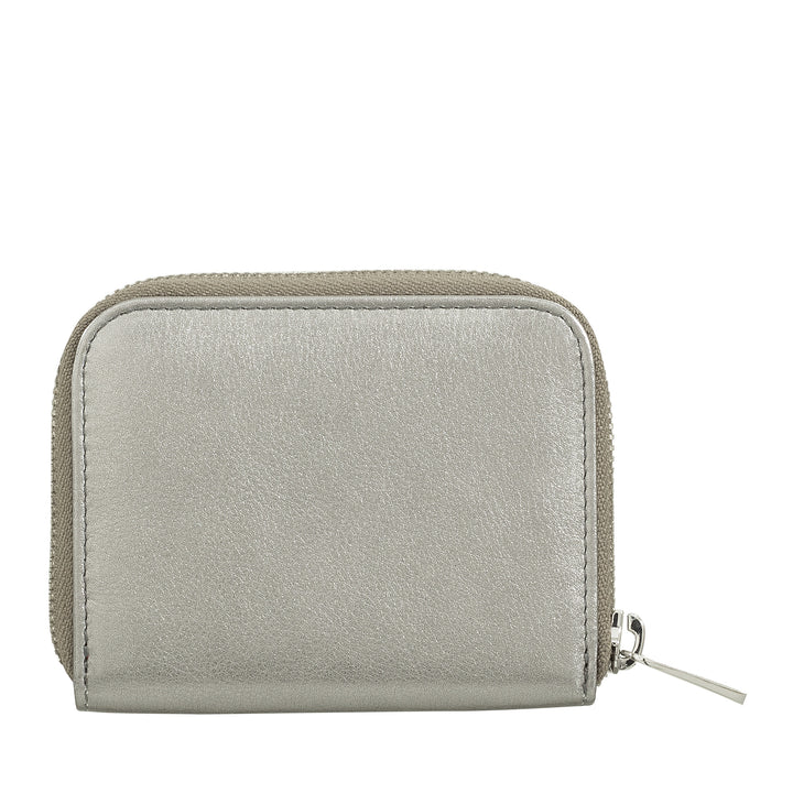 DUDU Portamonete Uomo Donna Piccolo Tascabile in Pelle Colorata con Cerniera, Tasche Porta Tessere, Portafoglio Compatto