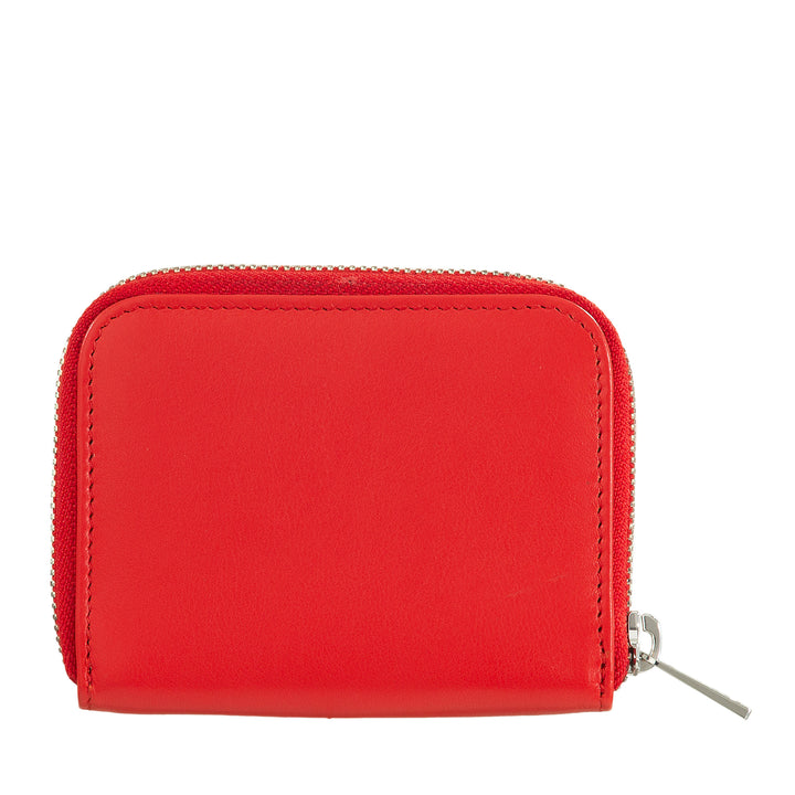 DUDU Portamonete Uomo Donna Piccolo Tascabile in Pelle Colorata con Cerniera, Tasche Porta Tessere, Portafoglio Compatto