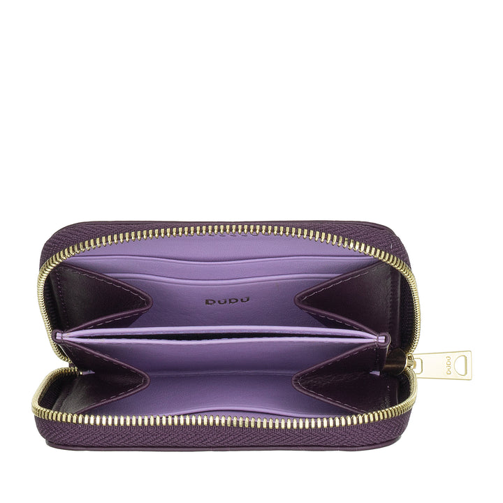 DUDU Portamonete Uomo Donna Piccolo Tascabile in Pelle Stampata con Cerniera, Tasche Porta Tessere - Portafoglio Piccolo Compatto