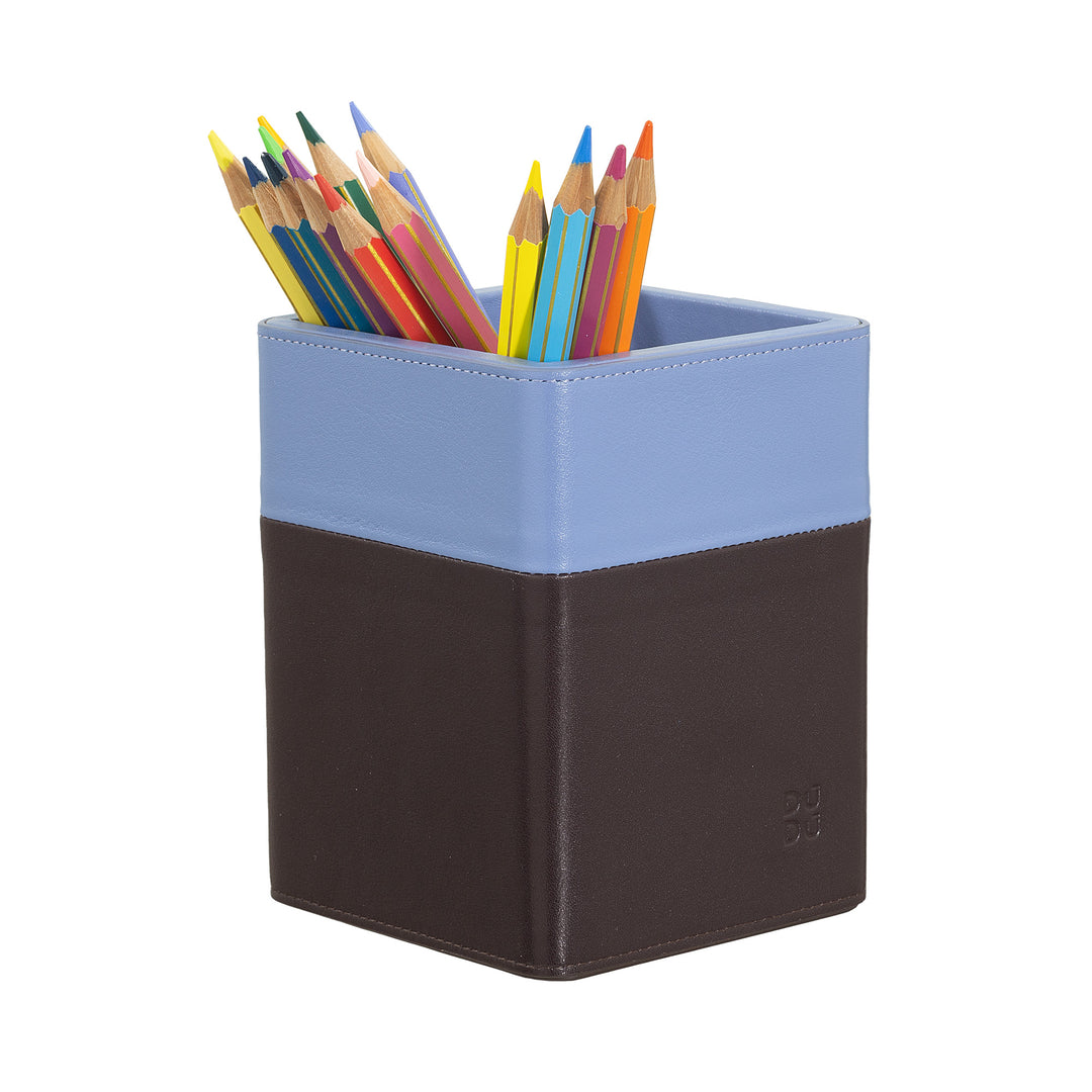 DUDU Portapenne da Scrivania in Pelle di Design, Porta Penne per Tavolo da Ufficio, Porta Matite Colorato