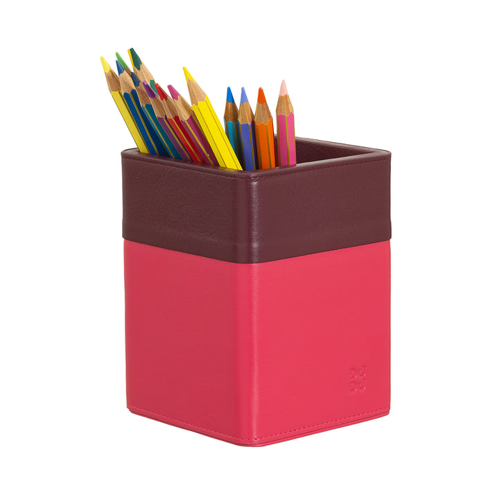 DUDU Portapenne da Scrivania in Pelle di Design, Porta Penne per Tavolo da Ufficio, Porta Matite Colorato
