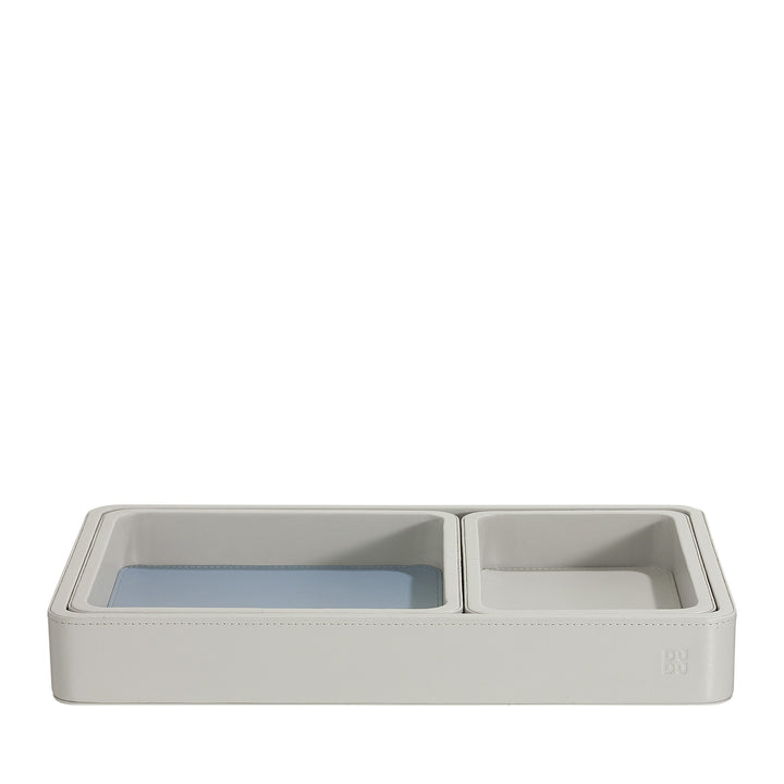 DUDU Set Svuotatasche in Pelle da 3pz, Vassoio Portaoggetti da Tavolo Casa Scrivania Ufficio, Porta Chiavi, Monete, Telefono