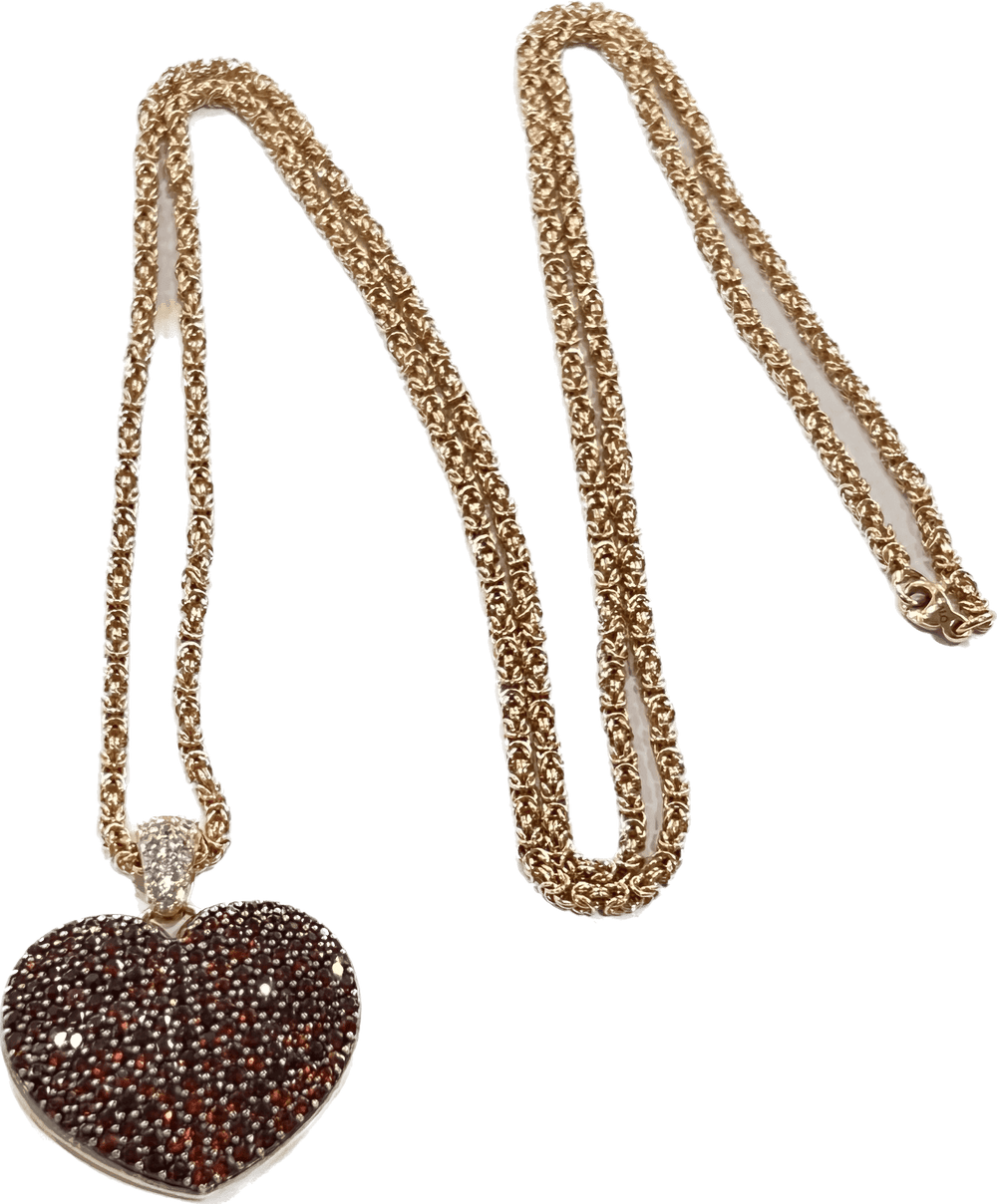 Sidalo collana Cuore argento 925 finitura PVD oro rosa granati M-4424 - Capodagli 1937