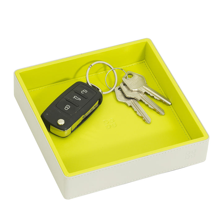 DUDU Svuotatasche in Pelle Colorato di Design da Ingresso Porta Oggetti, 14x14cm, con Scatola Regalo