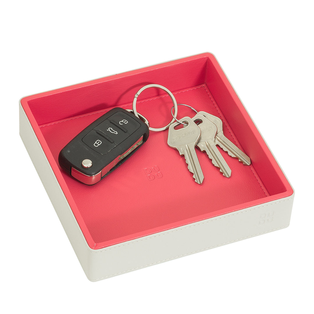 DUDU Svuotatasche in Pelle Colorato di Design da Ingresso Porta Oggetti, 14x14cm, con Scatola Regalo