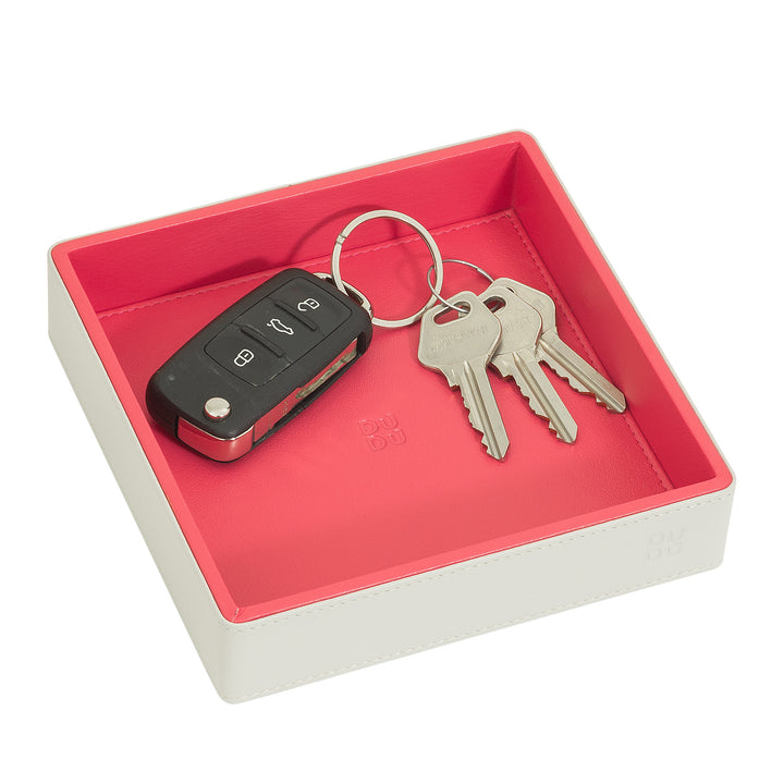 DUDU Svuotatasche in Pelle Colorato di Design da Ingresso Porta Oggetti, 14x14cm, con Scatola Regalo