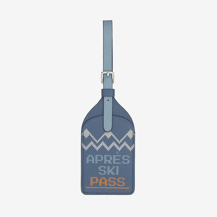 DUDU Etichetta Portanome, Tag per Valigia in Vera Pelle Apres Ski, Tag da Bagaglio da Viaggio, Targhetta Porta Indirizzo Anti Smarrimento