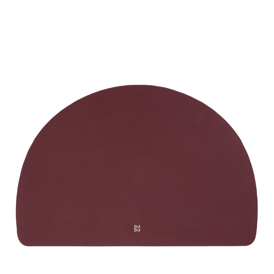 DUDU Tovaglietta Americana in Pelle, Tovagliette da Colazione Pranzo, Bifacciale Double Face, Antiscivolo, Mezzaluna 44x30 cm, Bicolore