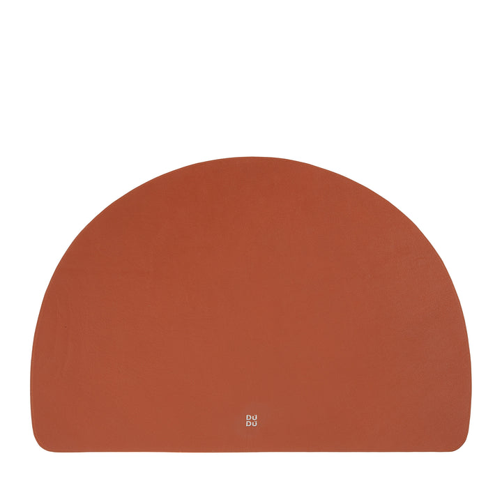 DUDU Tovaglietta Americana in Pelle, Tovagliette da Colazione Pranzo, Bifacciale Double Face, Antiscivolo, Mezzaluna 44x30 cm, Bicolore