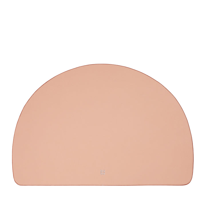 DUDU Tovaglietta Americana in Pelle, Tovagliette da Colazione Pranzo, Bifacciale Double Face, Antiscivolo, Mezzaluna 44x30 cm, Bicolore