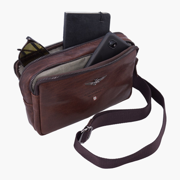 Aeronautica Militare Tracolla piccola in pelle Vintage AM309-MO