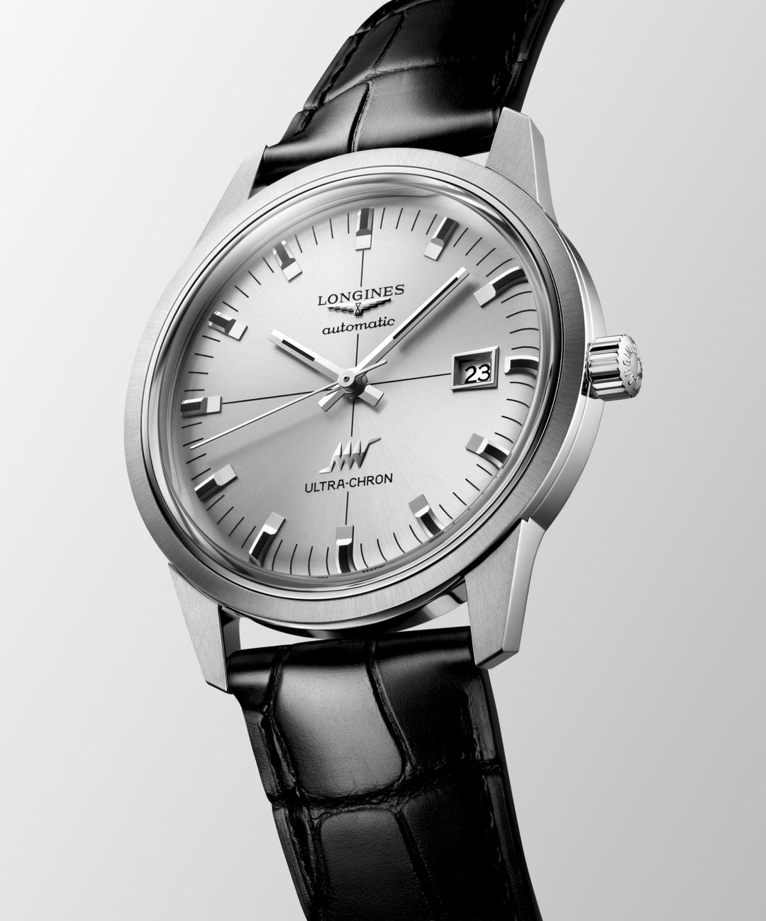 Longines orologio Ultra-Chron Classic 37mm argento automatico acciaio L2.537.4.72.2