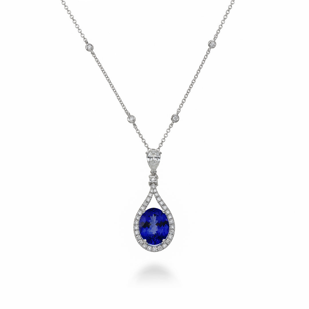 Golay collana tanzanite ovale 10x8 e diam goccia ct.0,30 PCLC136DTZ810-22187110014