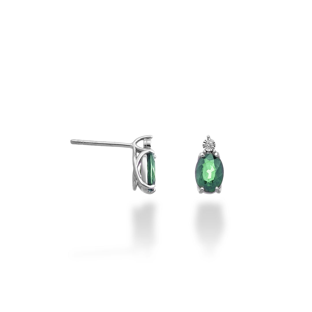 Nihama or 18k smeraldo n. ovale 7x5 con diamantino NO5176O4SMN140