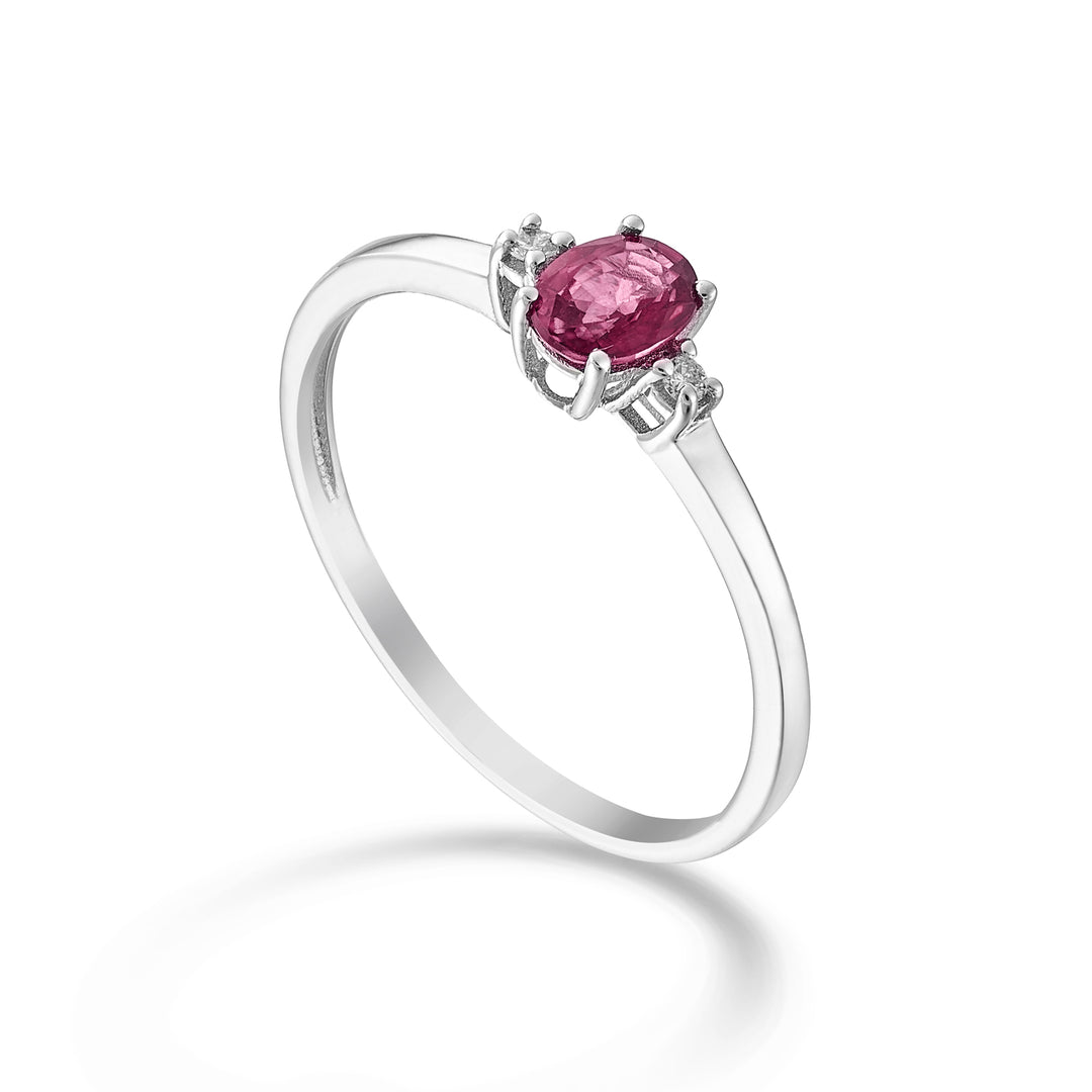 Nihama an 9k rubino ovale 5x4 ct.0,40 diam. ct.0,02 NA5191R4RBC
