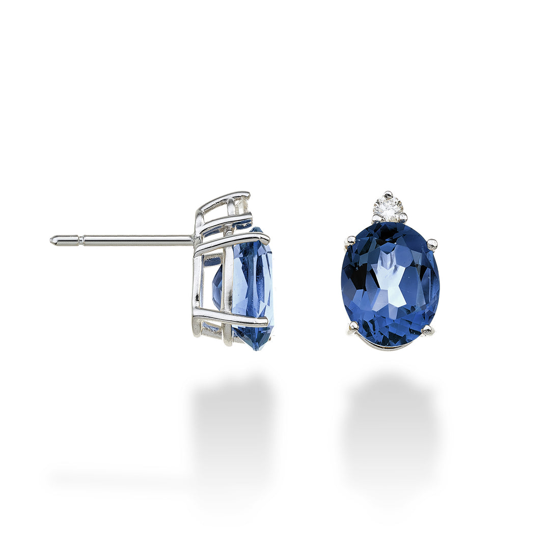 Nihama or 18k topazio blu london ovale 7x9 ct.4,00 diam. ct.0,08 NO5080O4TPBL