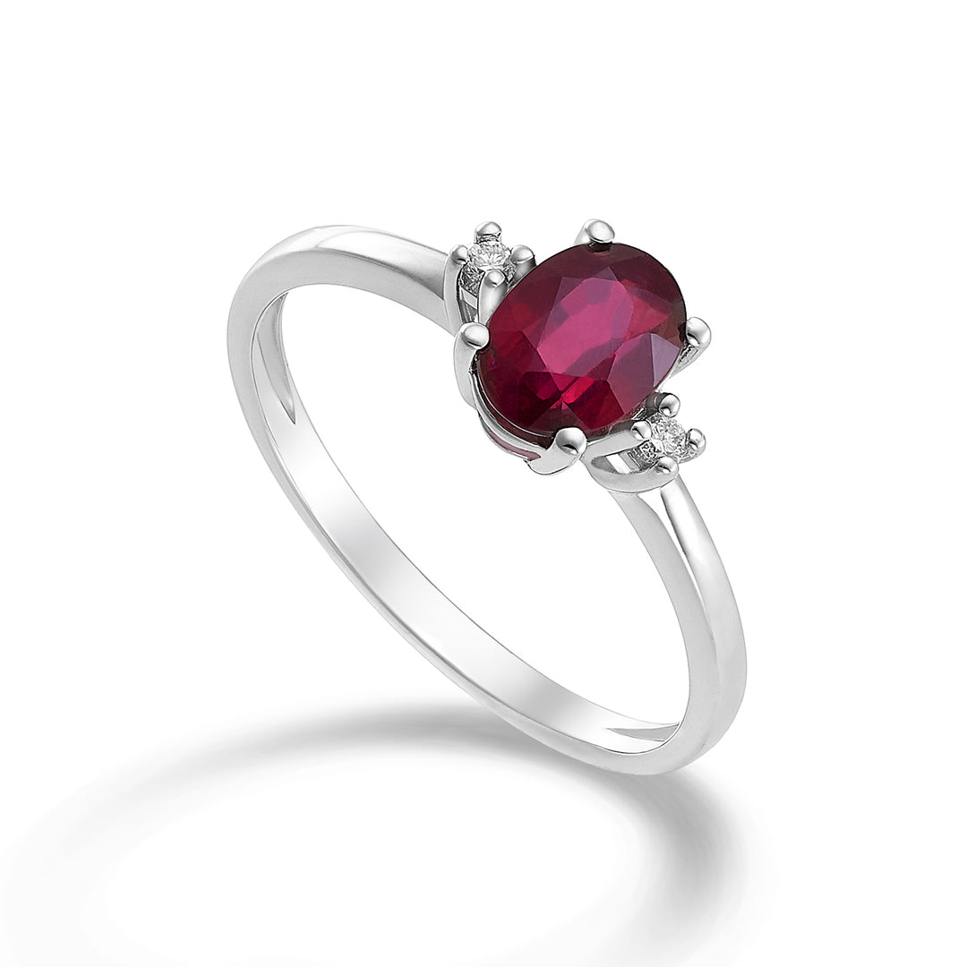 Nihama an 9k rubino ovale 7x5 ct.0,90 diam. ct.0,03 NA5073R4RBC