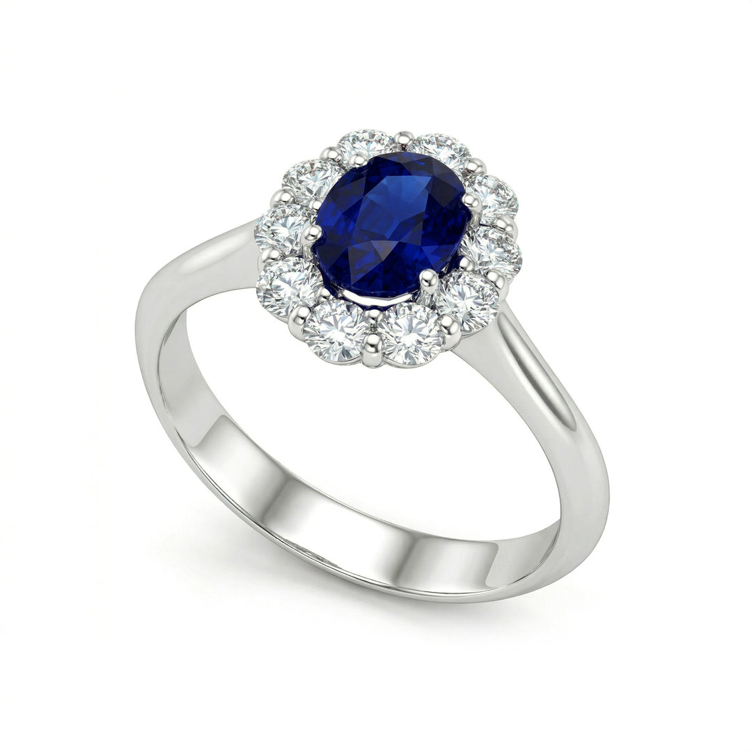 Golay anello zaffiro ovale 7x5 e diamanti ACL045DIZB-23271110011
