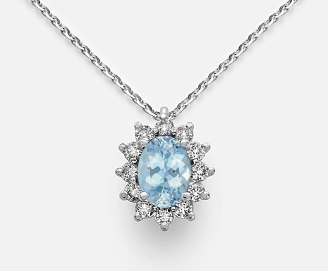 Nihama cl 18k acquamarina ovale 7x5 ct.0,50 diam. ct.0,30 ND5048O4AM