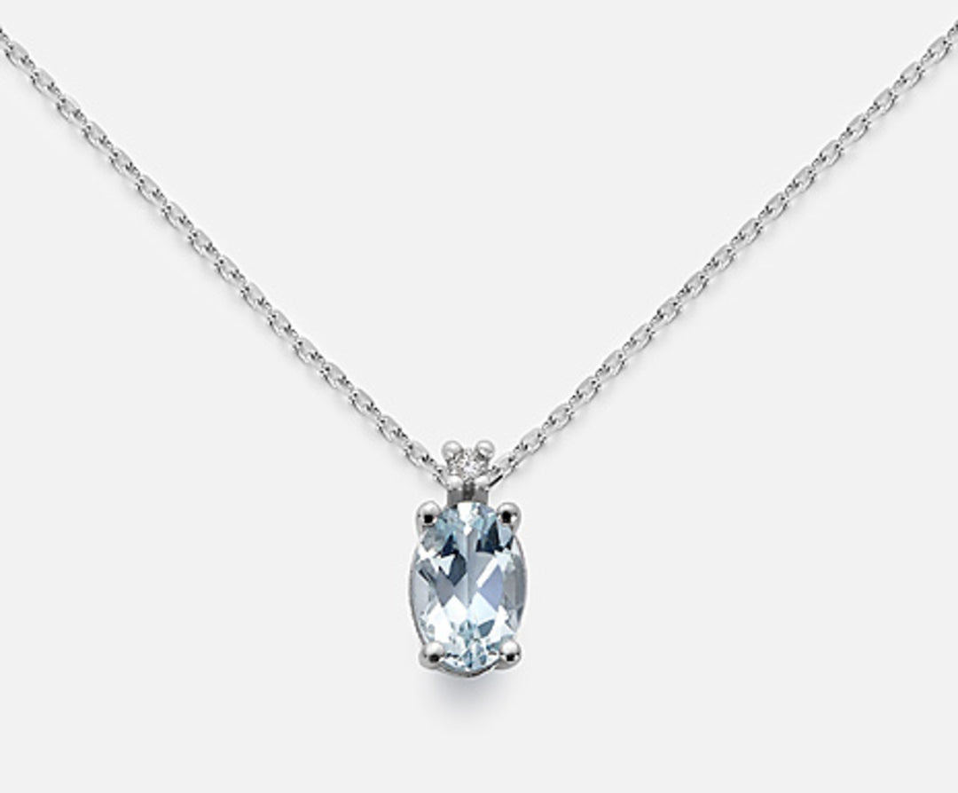 Mikiko cl 9k acquamarina ovale 6x4 ct.0,30 diam. ct.0,01 MD5034R4AM