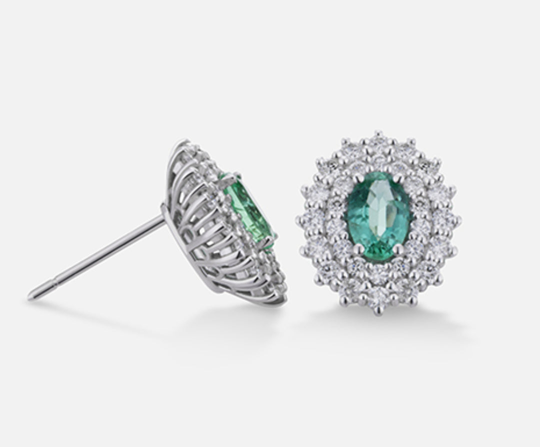 Mikiko or 18k smeraldo n. ovale 6x4 ct.0,70 dia ct.0,74 MO5039O4SMN070