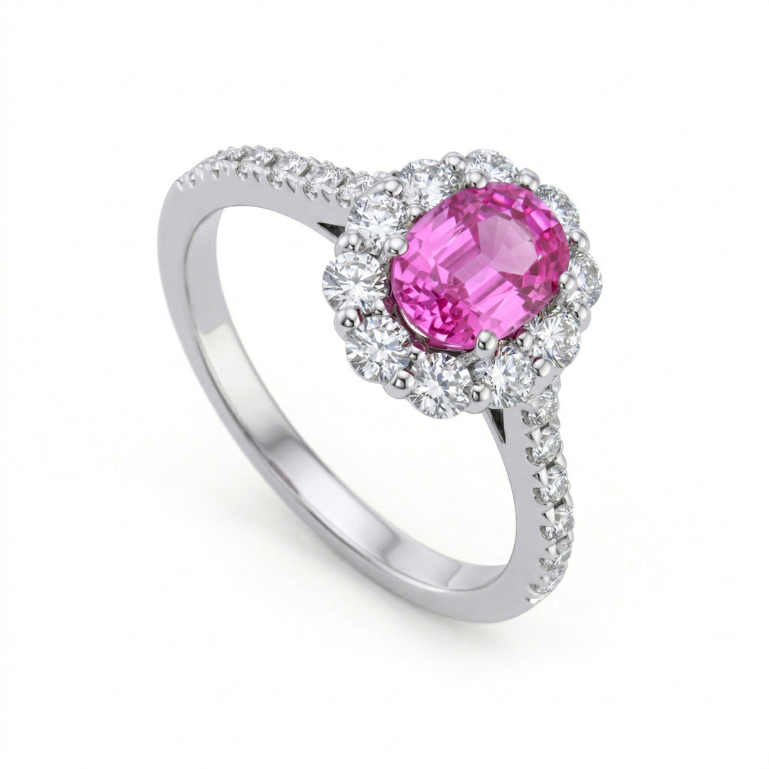 Golay anello zaffiro ovale pink 6x5 contorno+gambo inc. ACLC043DIZP-23310110082