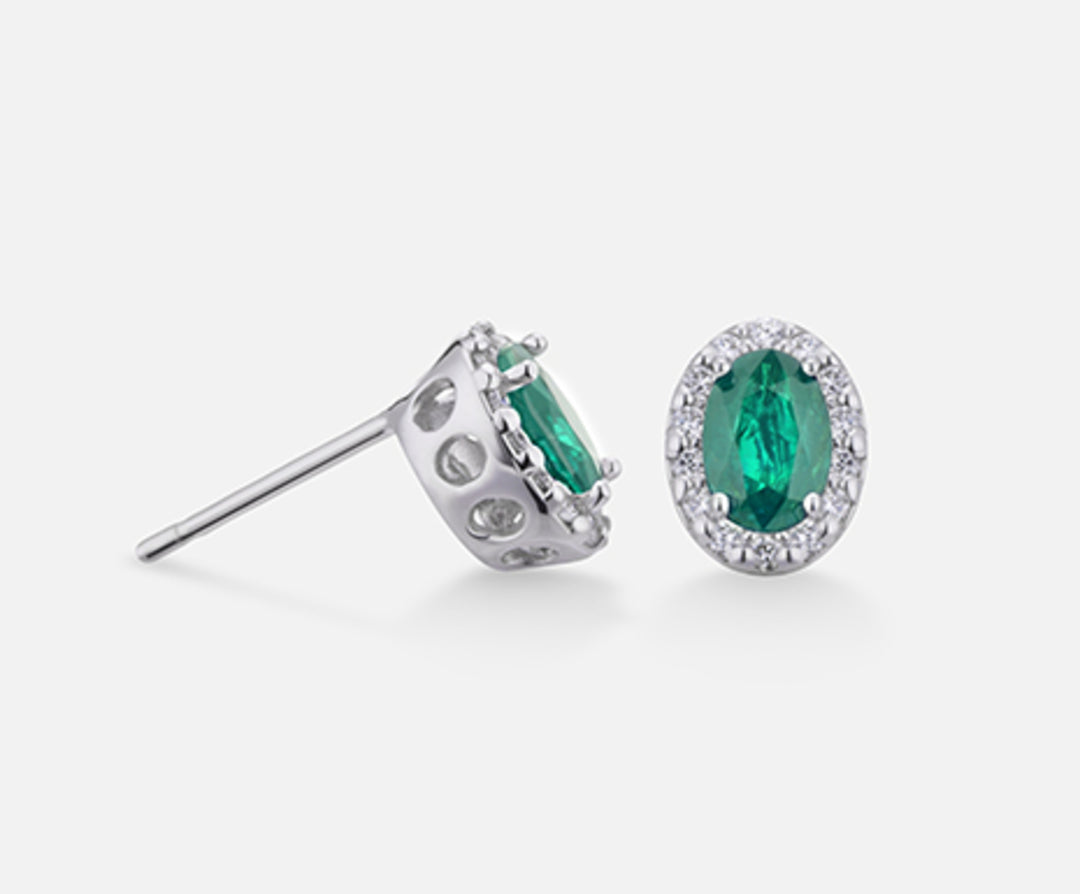 Nihama or 18k smeraldo ovale 6x4 ct.0,60 dia ct.0,36 NO5038O4BE